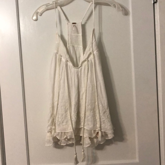 Free People Tops - Free people white embroidered tank